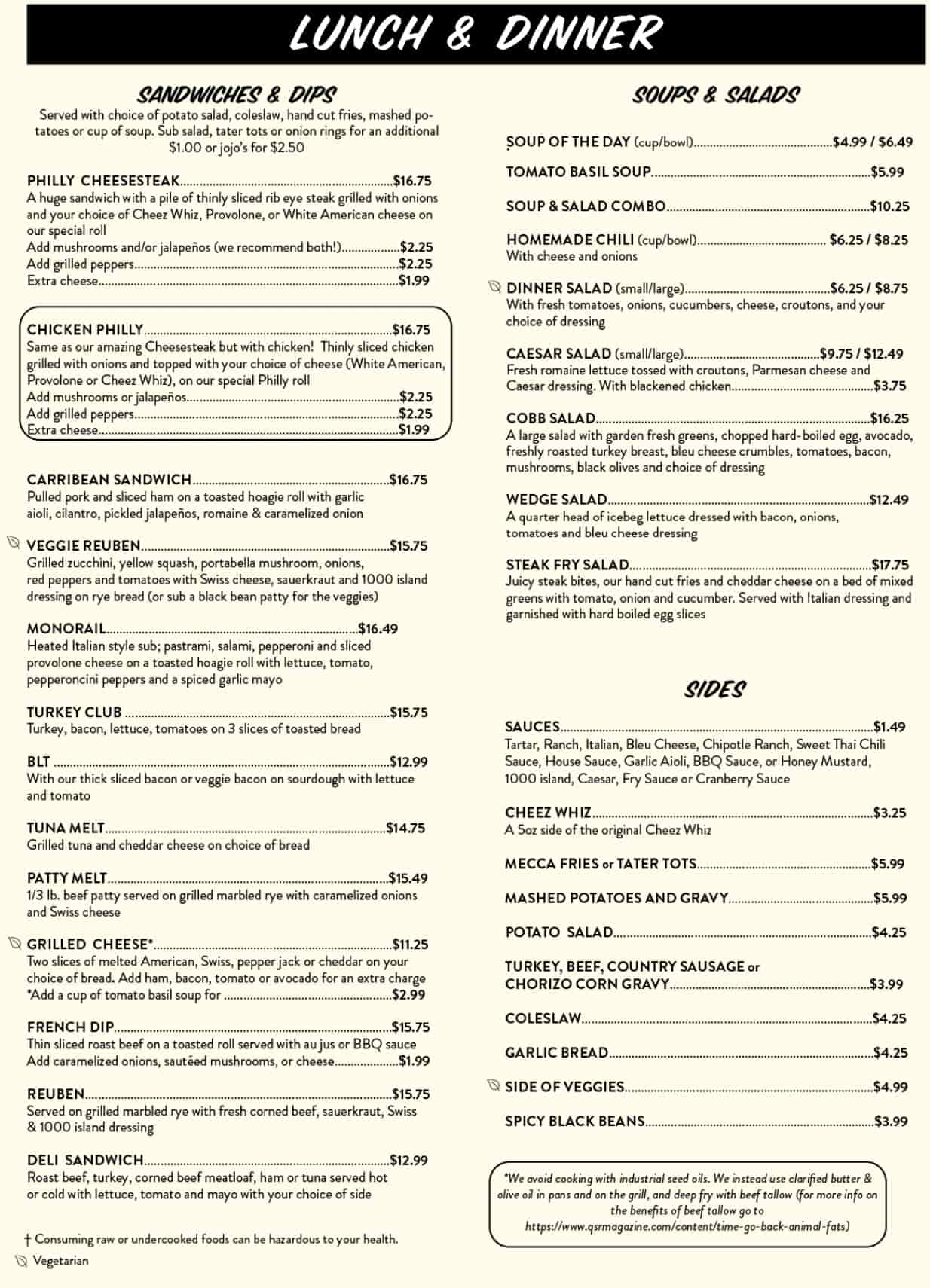 The 5 Point Cafe Seattle Food Menu