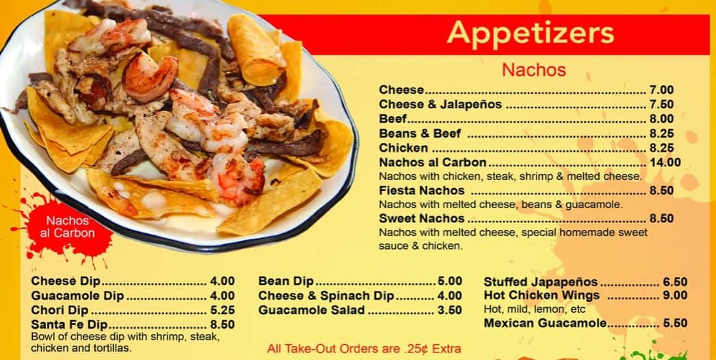Santa Fe Mexican Grill Appetizers Menu