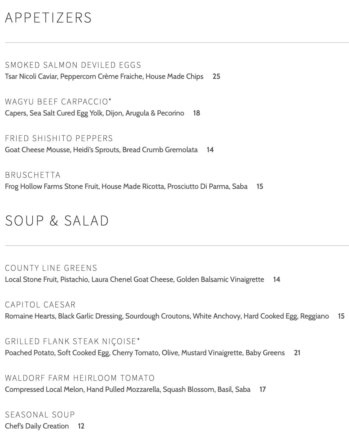 Prelude Kitchen and Bar Lunch Menu
