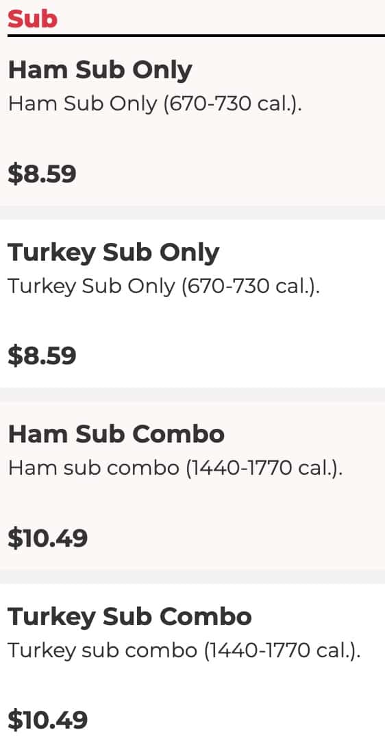 American Deli Subs Menu