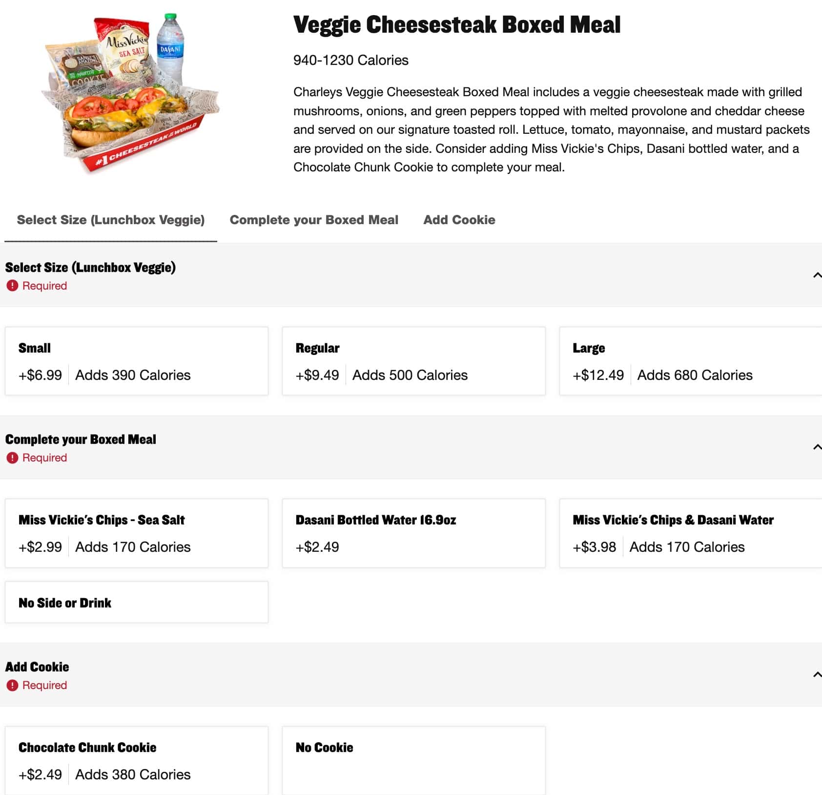 Charleys Cheesesteaks Catering Menu