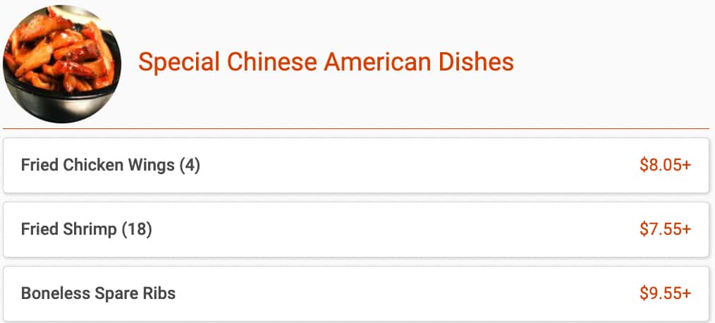 He Hop Chinese Restaurant Special Chinese American Dishes Menu