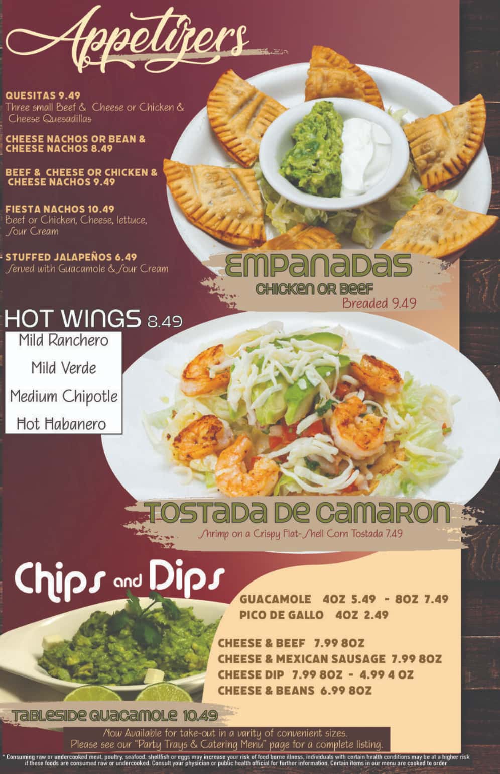 Poblano's Mexican Grill Appetizers Menu
