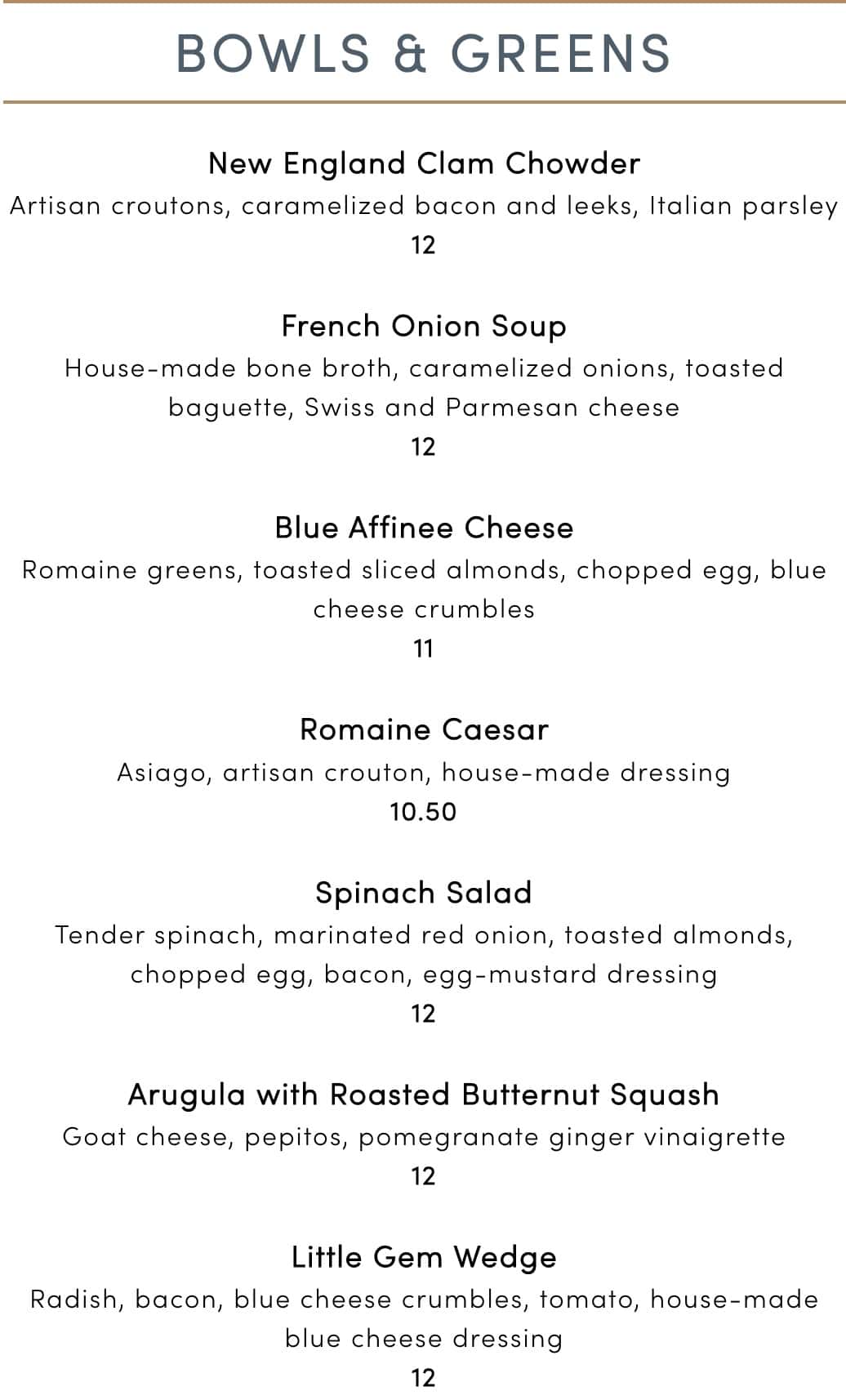 Simon and Seafort's Saloon and Grill Dinner Menu
