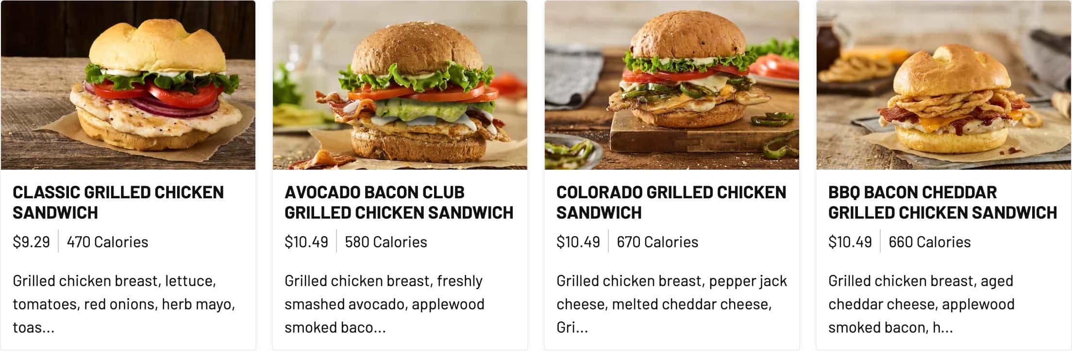 Smashburger Grilled Chicken Menu