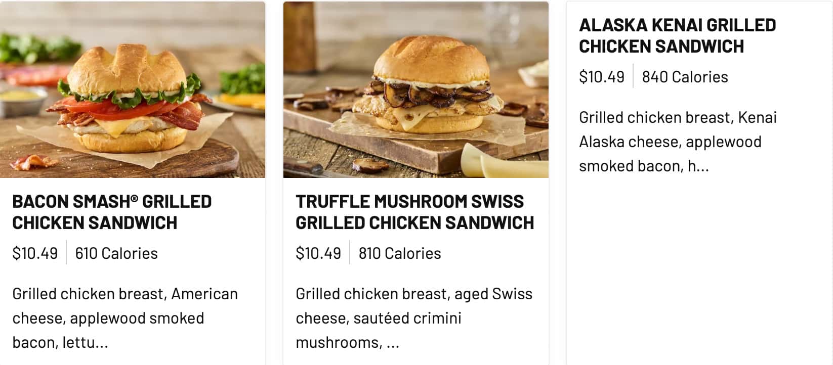 Smashburger Grilled Chicken Menu
