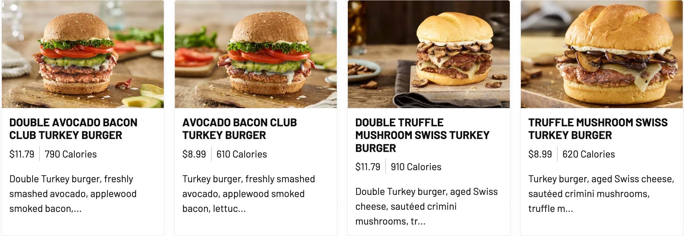 Smashburger Turkey Burgers Menu