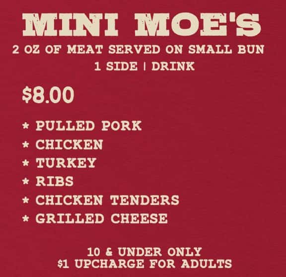 Moe's Original Mini Menu