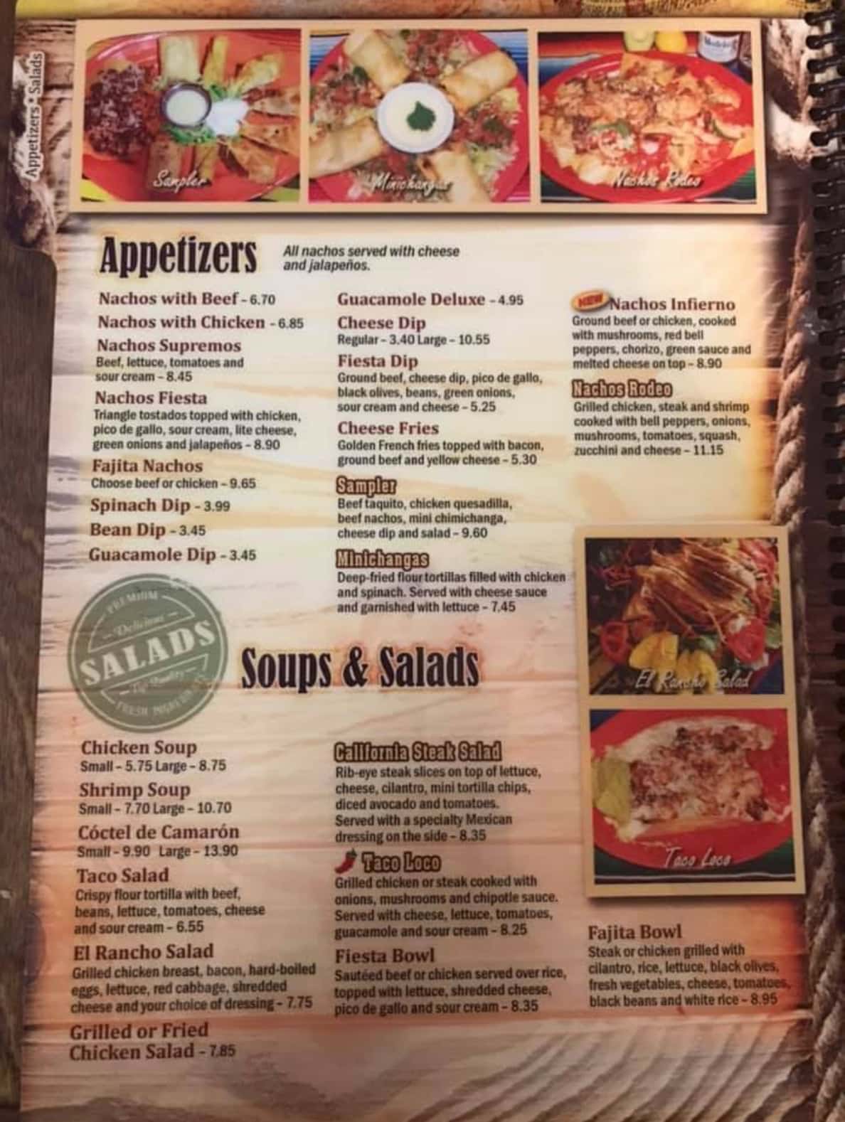 Rodeo Mexican Restaurant Menu