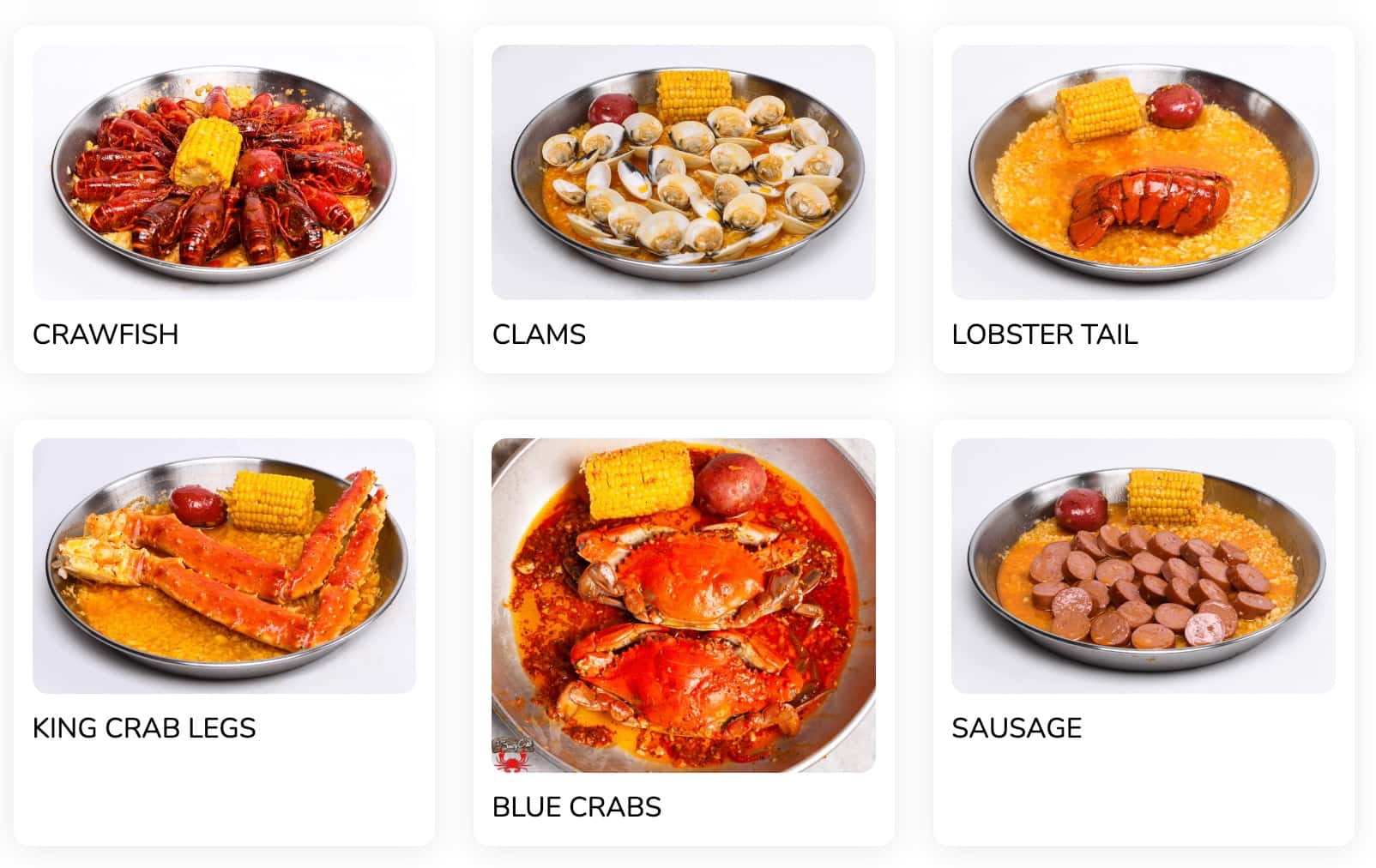 The Juicy Crab Seafood Combo Menu