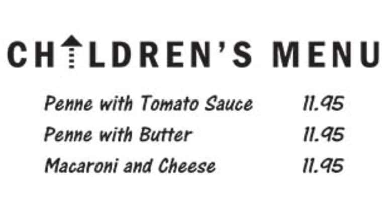 Pietro's Italian Restaurant Childrens Menu
