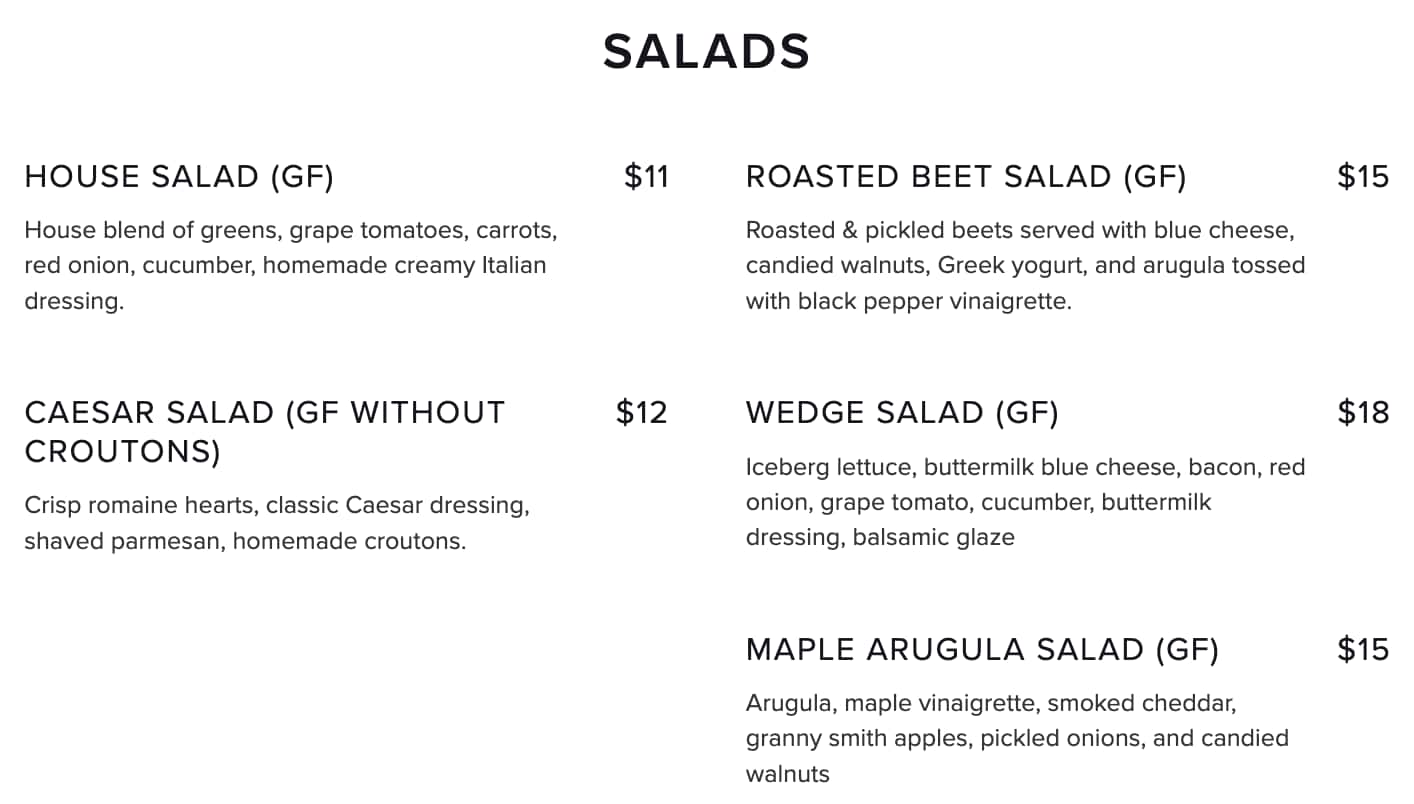 The Hobbit Restaurant Dinner Menu