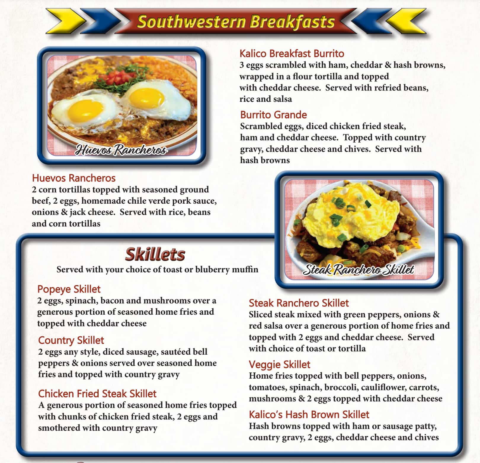 Kalico Kitchen breakfast menu